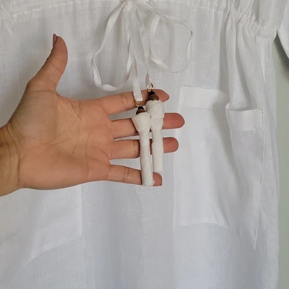 Tory burch white midi tunic linen dress